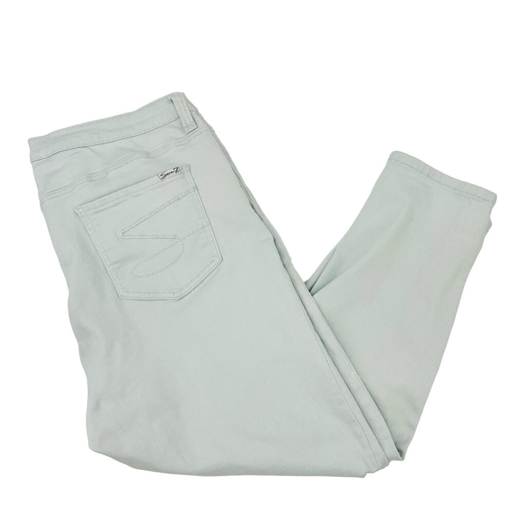 Seven7 Seafoam Green Skinny Easy Fit Jean Womens Plus 18 Mid Rise Stretch Denim - Picture 5 of 8